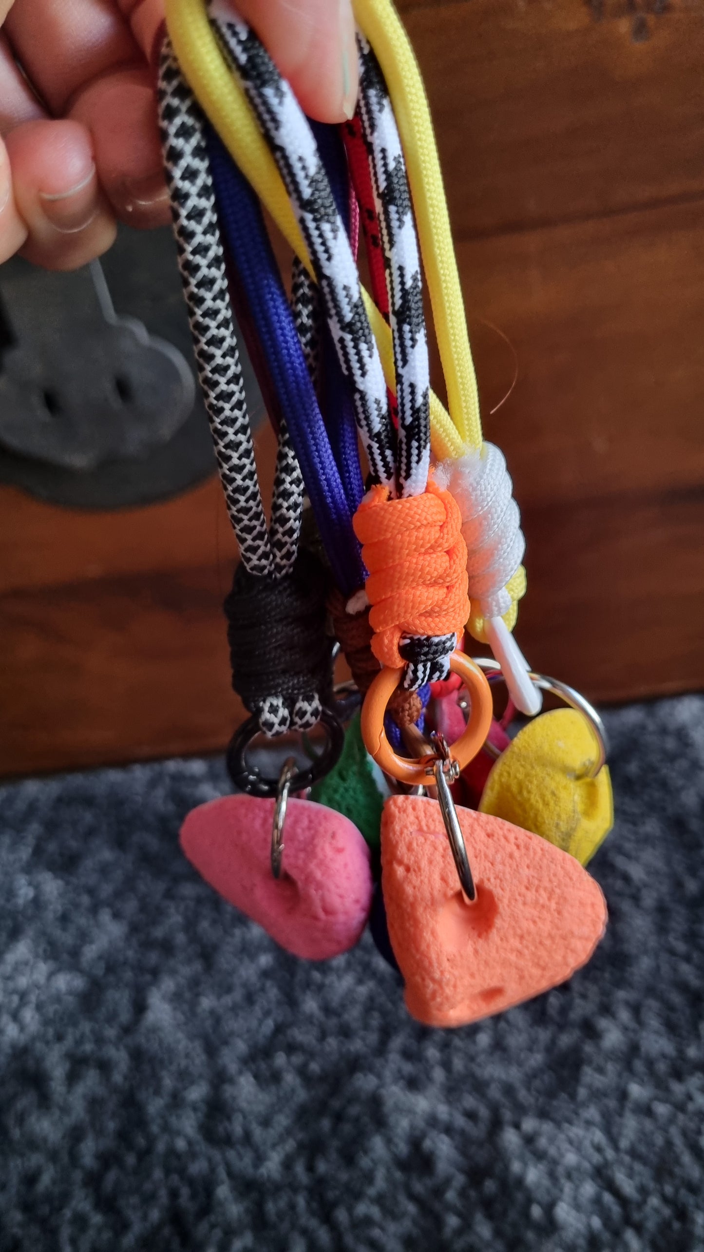 Rock Climbing Key Chain - Green