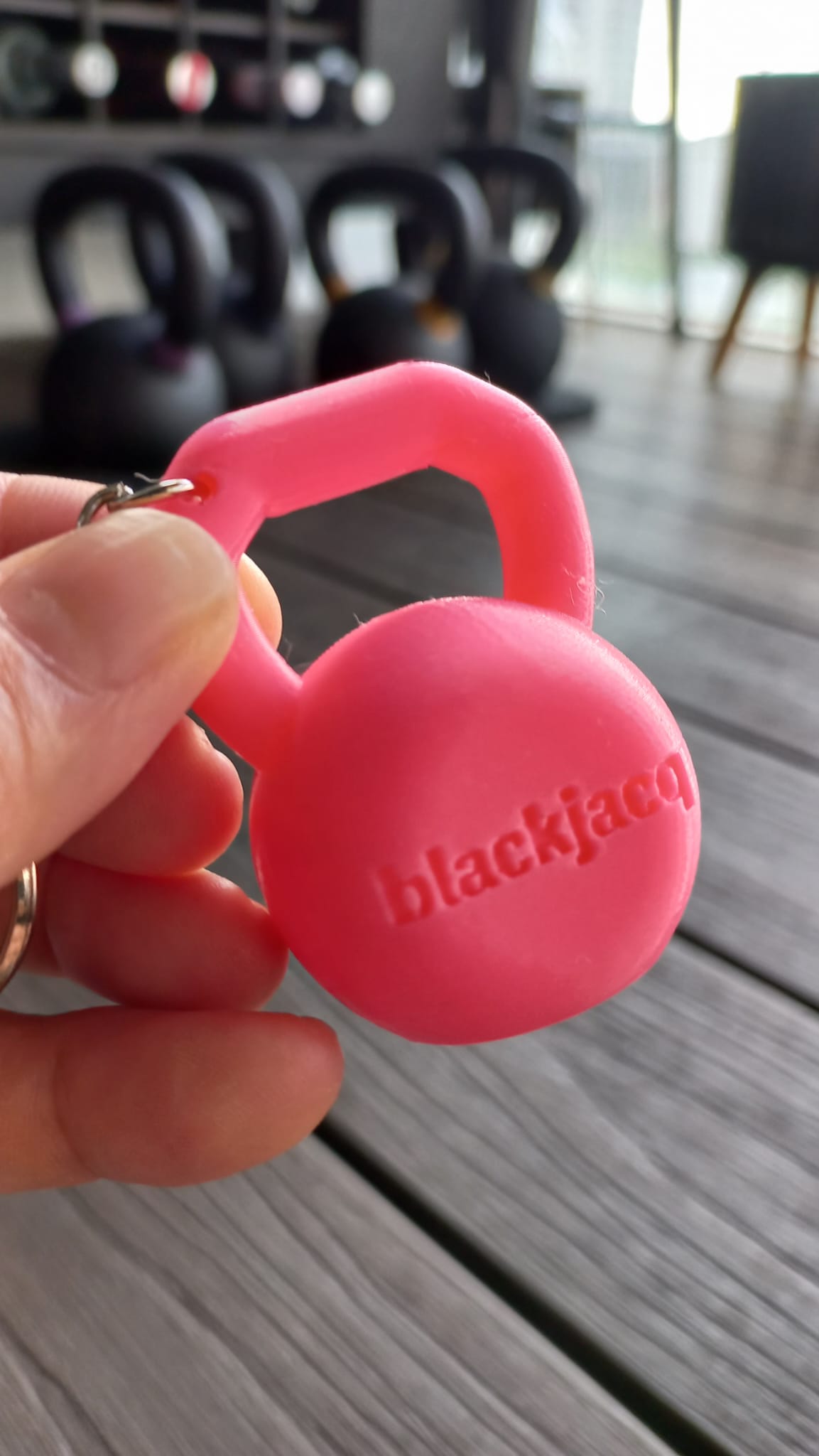 3 BlackJacq Kettlebell Key Chain - Barbie Pink
