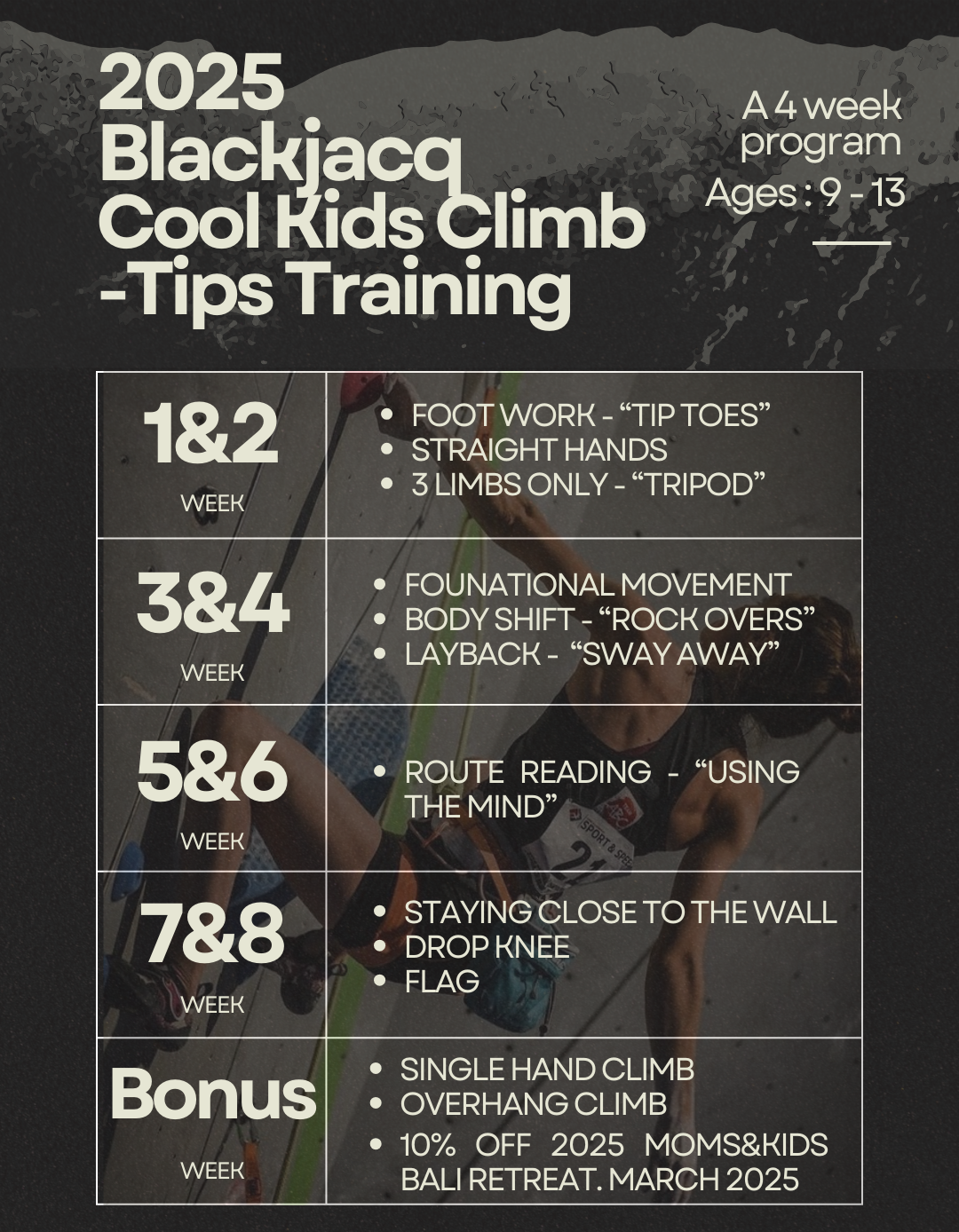 2025 RockSurfChill Kids 8 Weeks Climb Technique Series