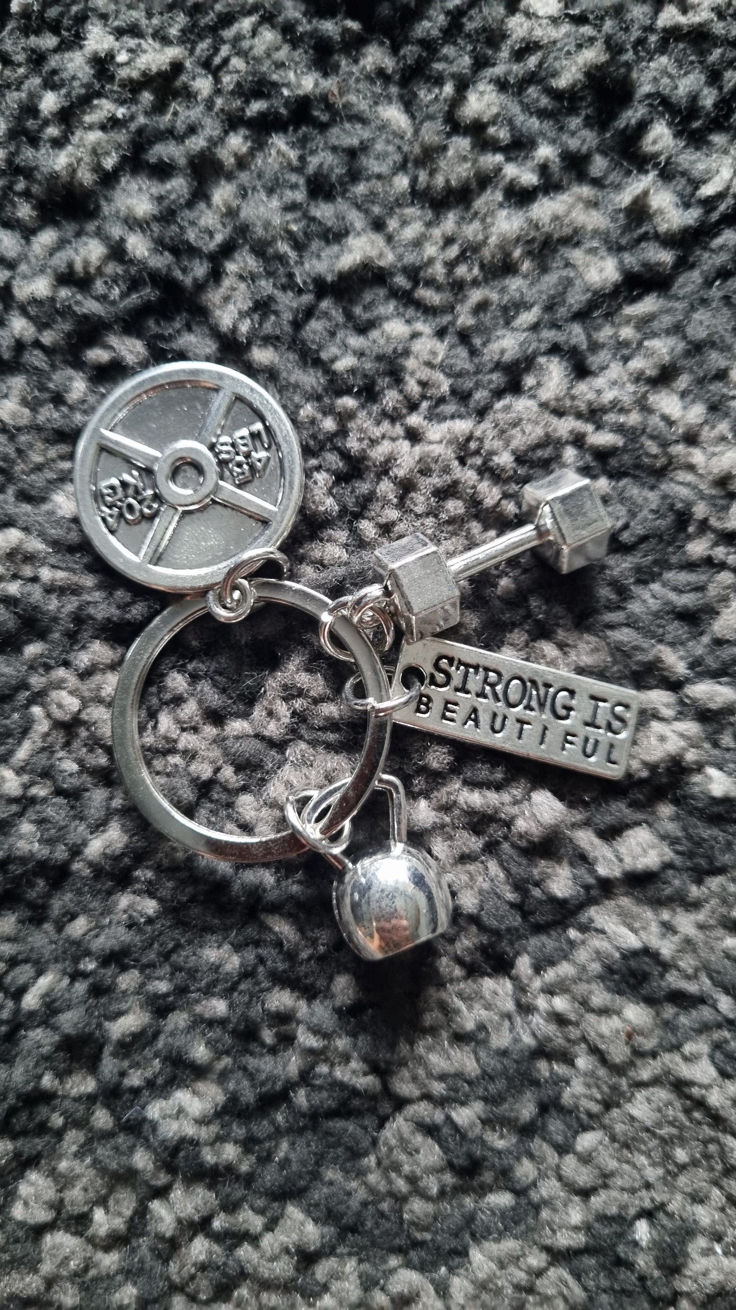 Weight Training Key Chain - "Strong is Beautiful"