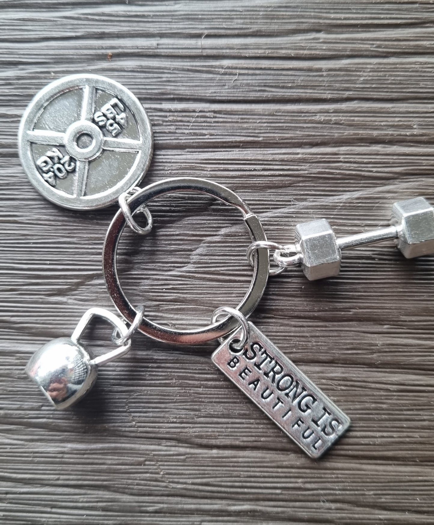Weight Training Key Chain - "Strong is Beautiful"