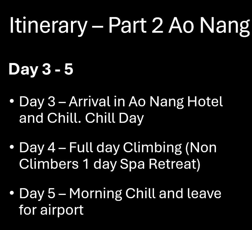 2026 Krabi Climb & Chill "Mountain Spa" Retreat - 12 -16 November