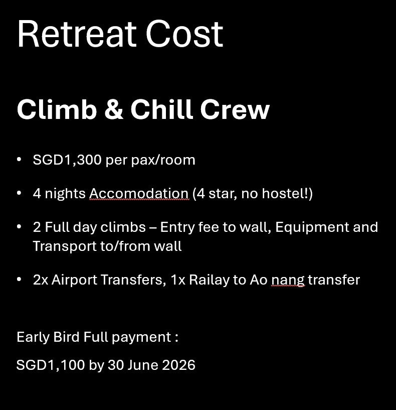 2026 Krabi Climb & Chill "Mountain Spa" Retreat - 12 -16 November
