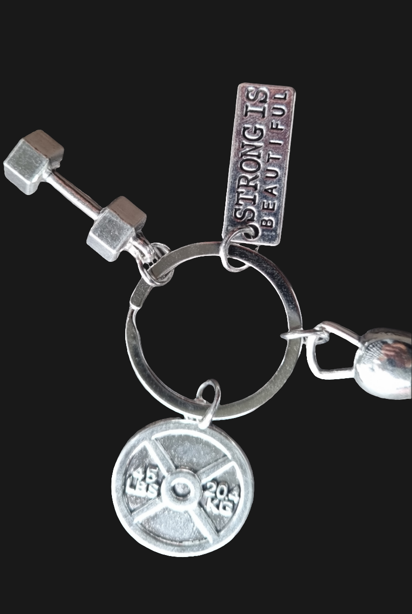 Weight Training Key Chain - "Strong is Beautiful"